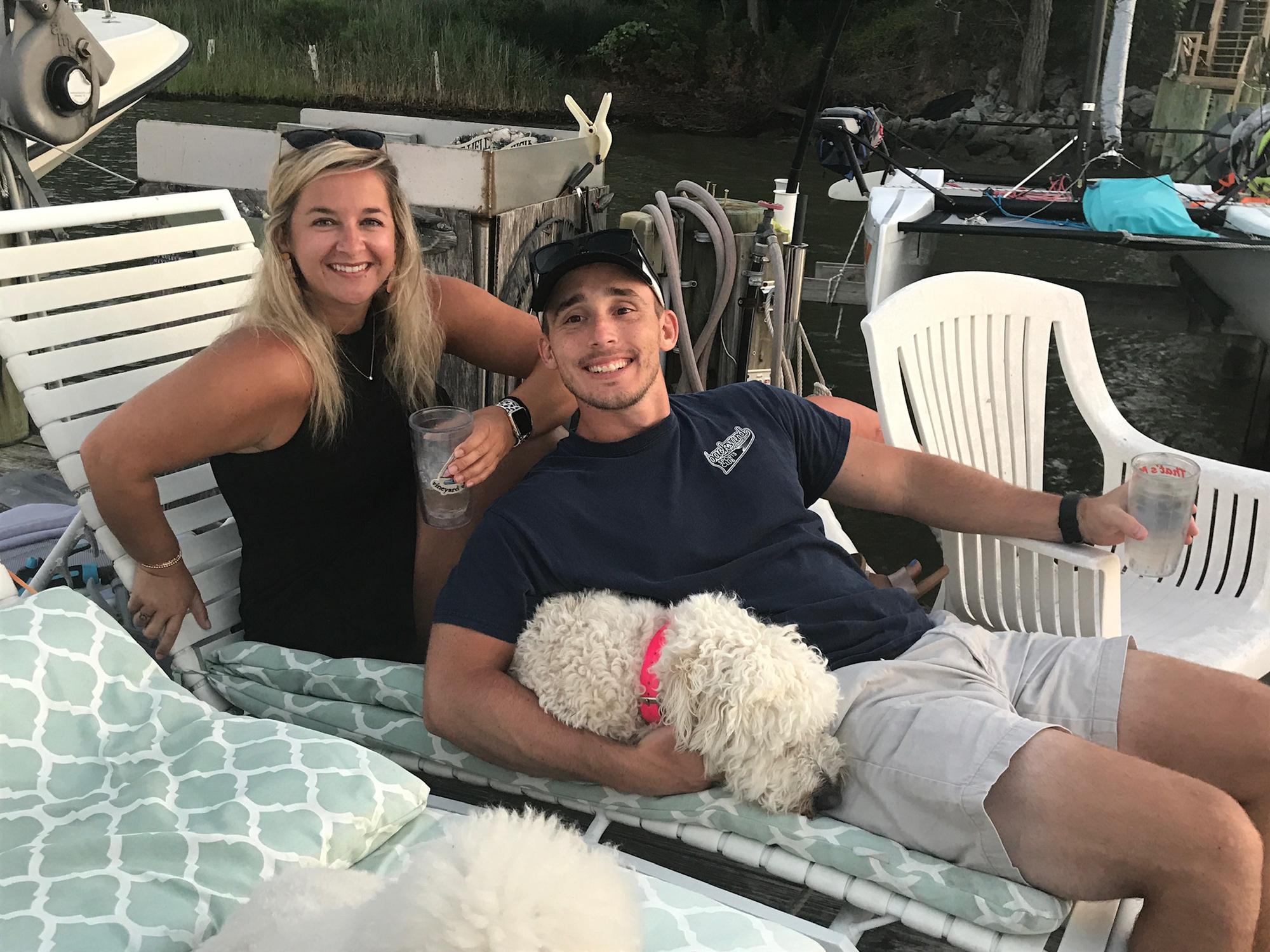 cocktails on the pier at the river