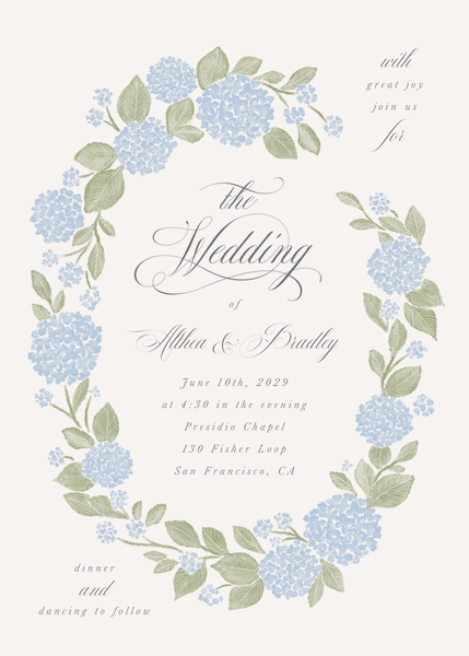 Giselda Portrait | Blue | Zola Wedding Invitations