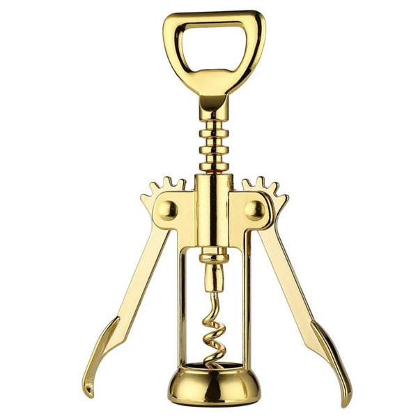 JXS Simple Wing Corkscrew Gold Wine Opener and Beer Opener, Multifunctional Wine Corkscrew Opener