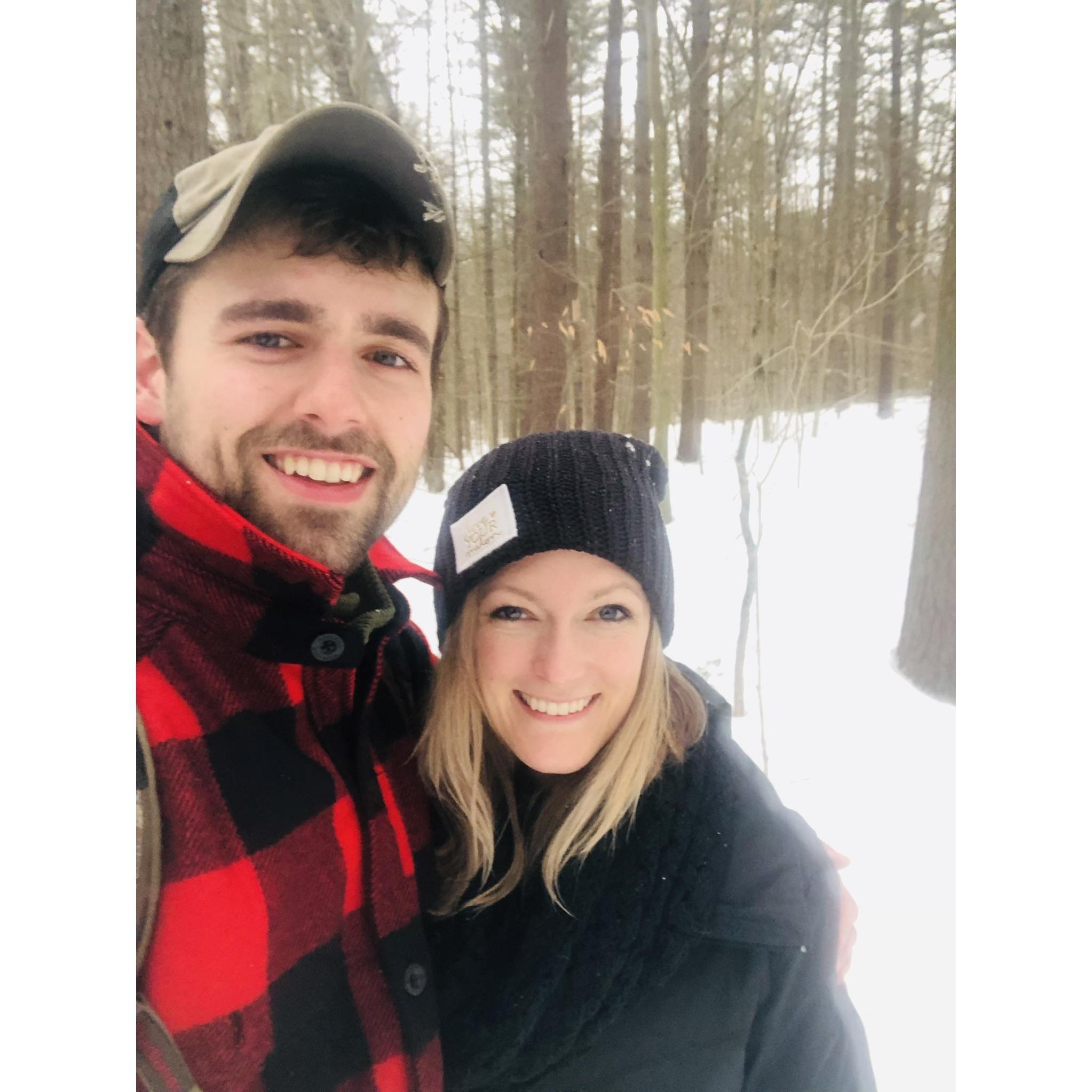 Winter walks in the woods with Trixie!