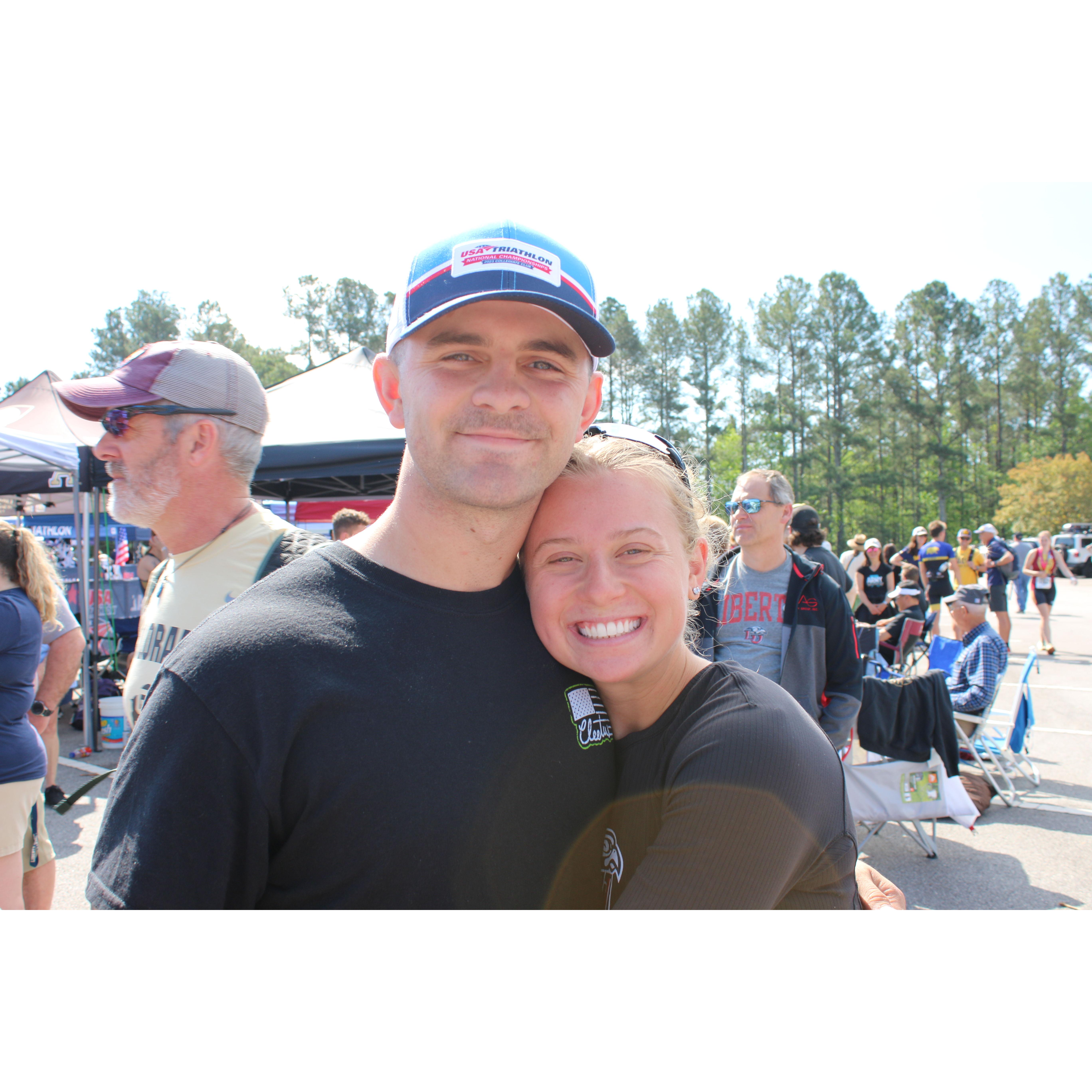 Carter supporting me at nationals this past spring