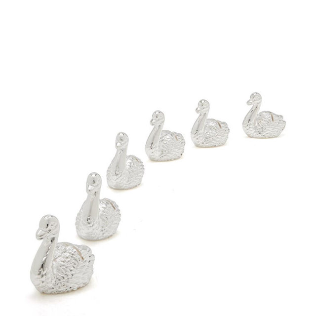 Set-of-Six Swan Silver-Plated Place Card Holders