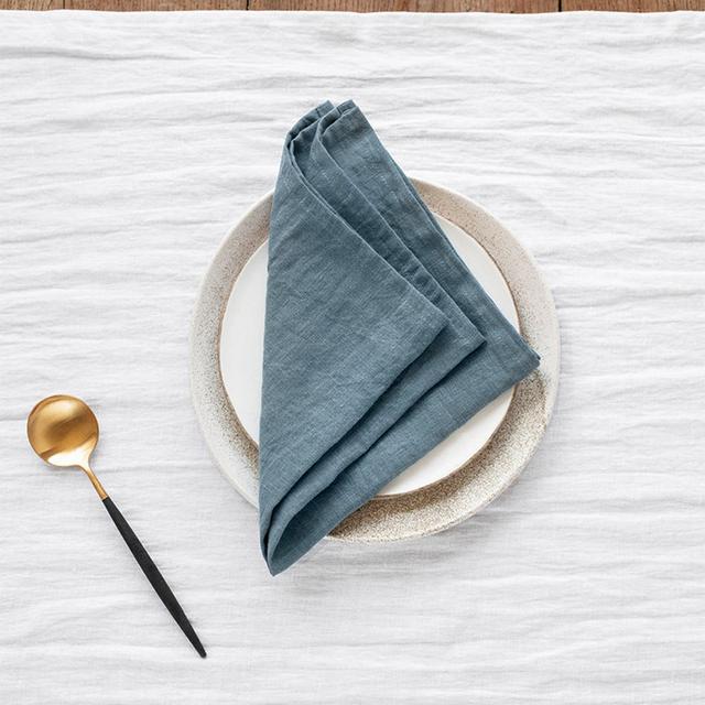 Linen napkins. Set of 8. Handmade, stone washed linen cloth napkins.