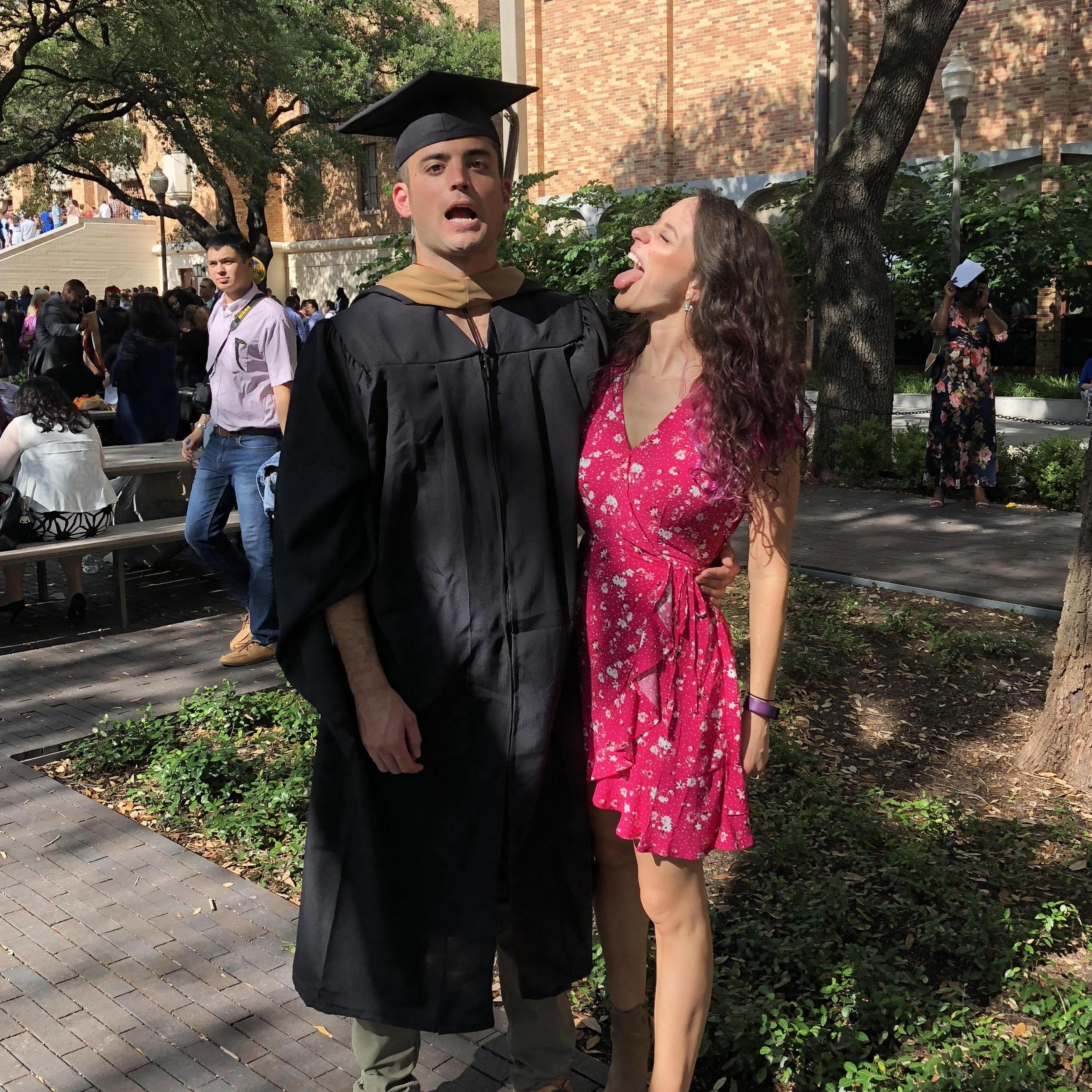 a silly picture from Quentin's business school graduation