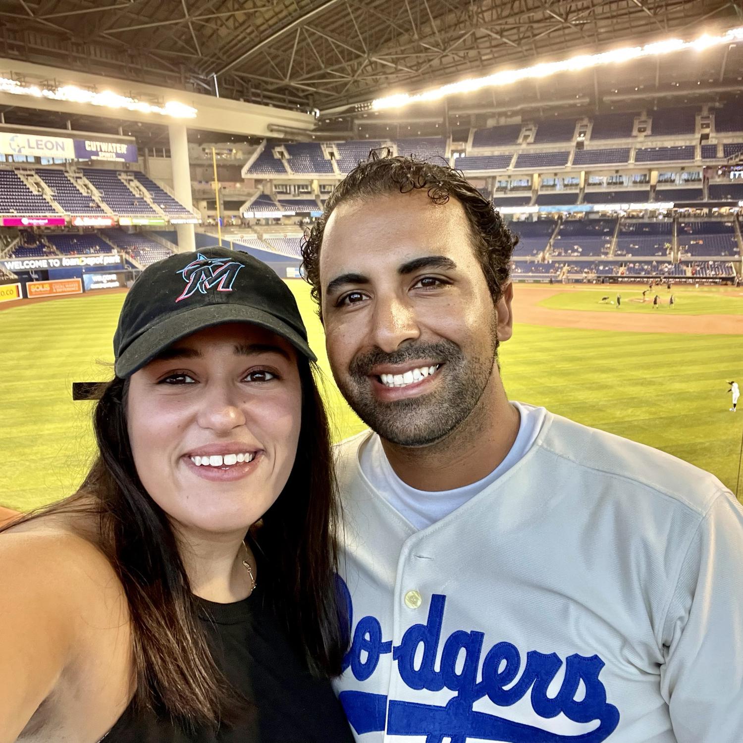 Our first Dodgers game before he converted me. Fun fact: we made a pact if he became a Seminole I would become a Dodger