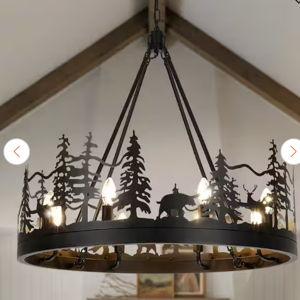 Black ambient rustic chandelier