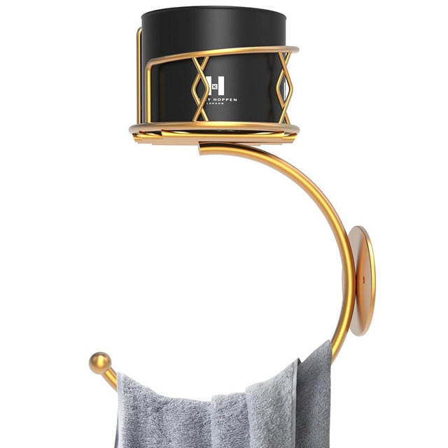Hand Towel Holder for Bathroom with Vintage Wall Mounted Candle Holder, Metal Sturdy Wall-Mounted, Hand Towel Racks/Robe Hanger for Bathroom Decor Accessories(Gold)