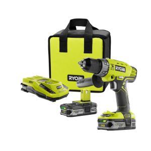 18-Volt ONE+ Lithium-Ion Cordless 1/2 in. Hammer Drill/Driver with (2) 1.5 Ah Batteries, Charger and Bag