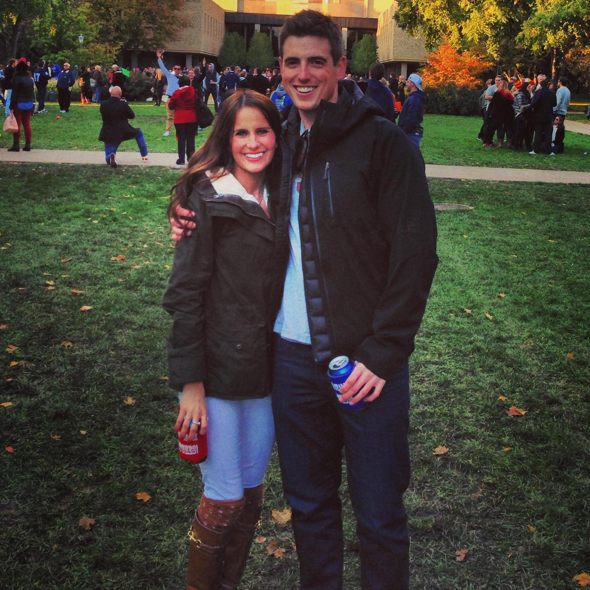 @Notre Dame for the SC game. This was our first official date weekend in Chicago.