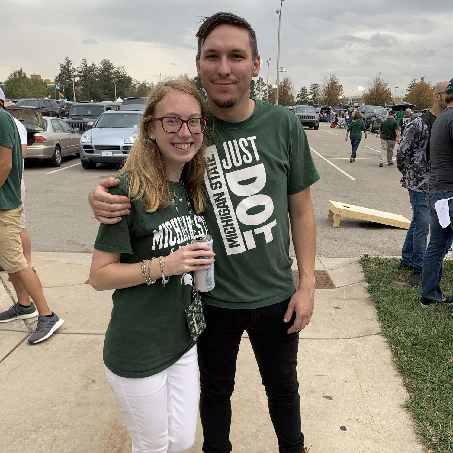 Kennedy has dragged Mike to more Michigan State Spartan sporting events than he would probably like to admit! This was MSU's homecoming football game in 2021.
