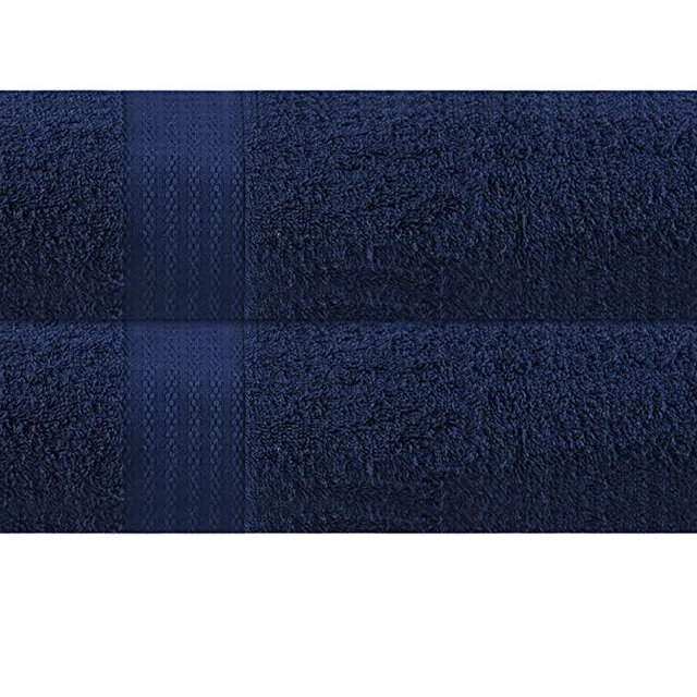 GLAMBURG Premium Cotton Oversized 2 Pack Bath Sheet 35x70-100% Pure Cotton - Ideal for Everyday use - Ultra Soft & Highly Absorbent - Machine Washable - Navy