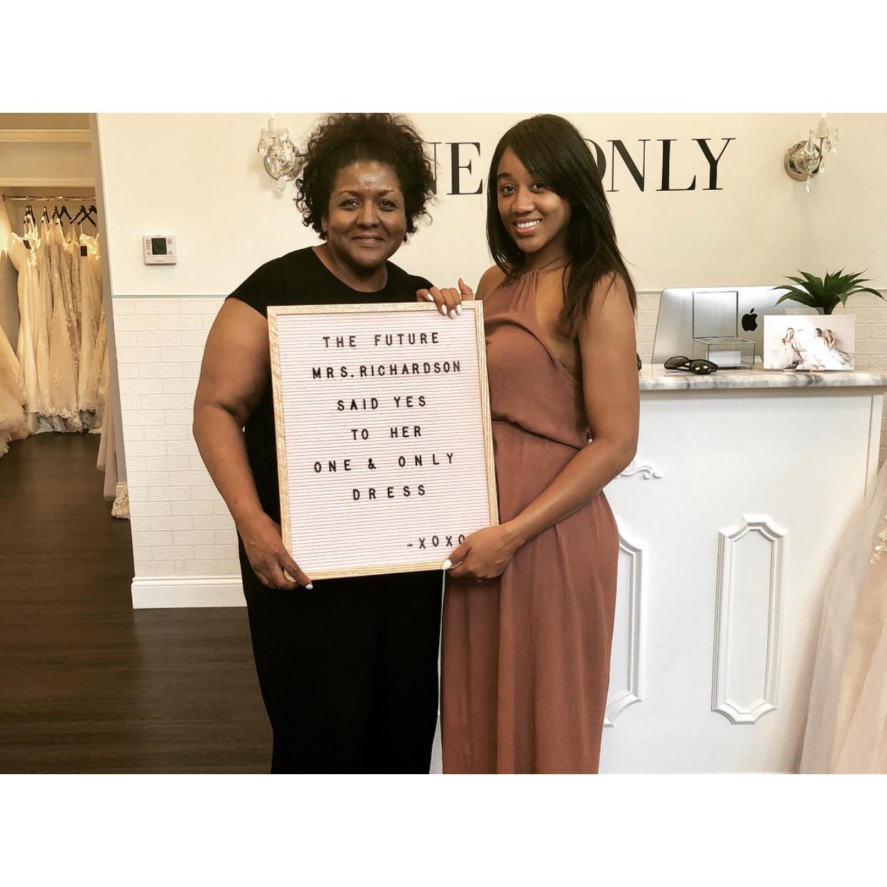 Saying “Yes to the Dress” with our mom