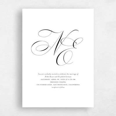 White Wedding Invitation - Thorn Classic