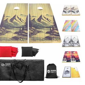 Cornhole Board Set 4FTx2FT Solid Wood Regulation Size Cornhole Set Includes 8 Cornhole Bags for Adults