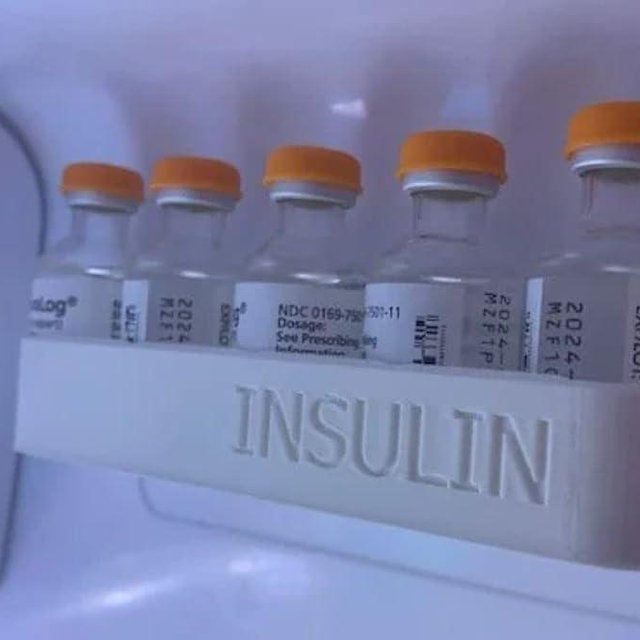 Refrigerator Wall Caddy for Insulin Vial Storage- Compatible with U-100 Vials 24mm (.94 inches) Diameter (See Description for Common Brands)