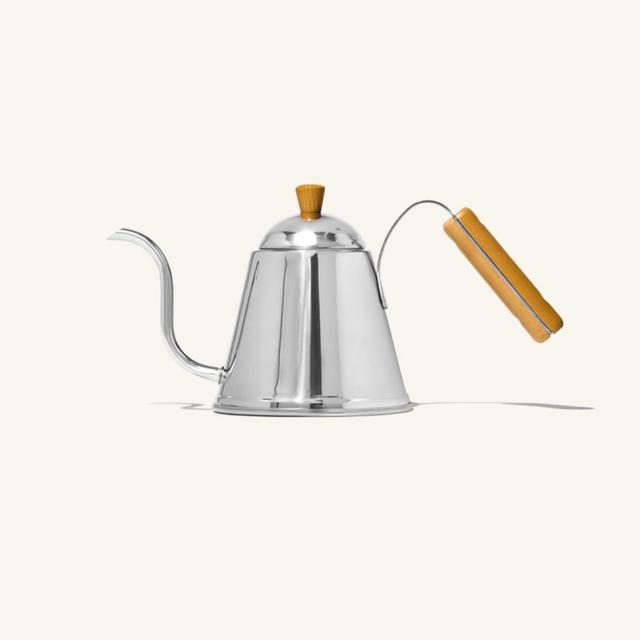 Wood handled pouring kettle