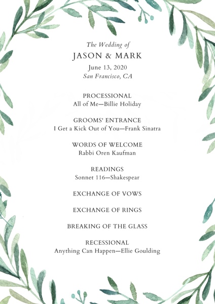 Eastwick | White | Zola Wedding Programs