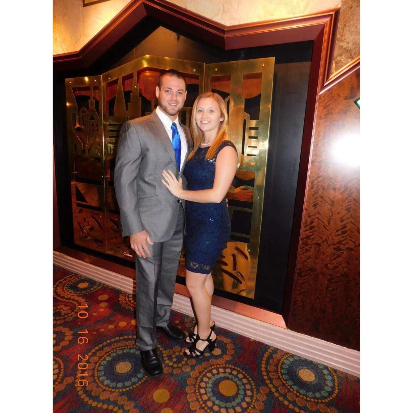 All dressed up for the captains dinner! This was the first night I danced with Matthew. 10/2016