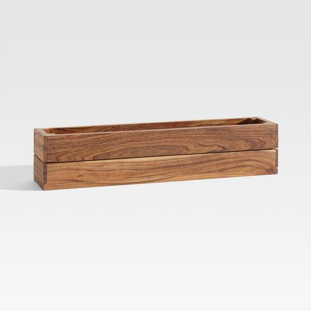 Batten Large Acacia Wood Wall-Mounted Planter Box