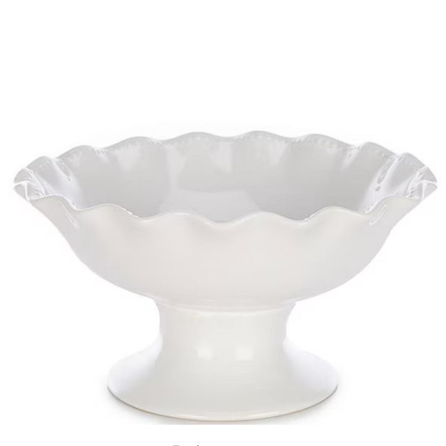 Southern Living Gracie Collection Footed Decorative Bowl, White