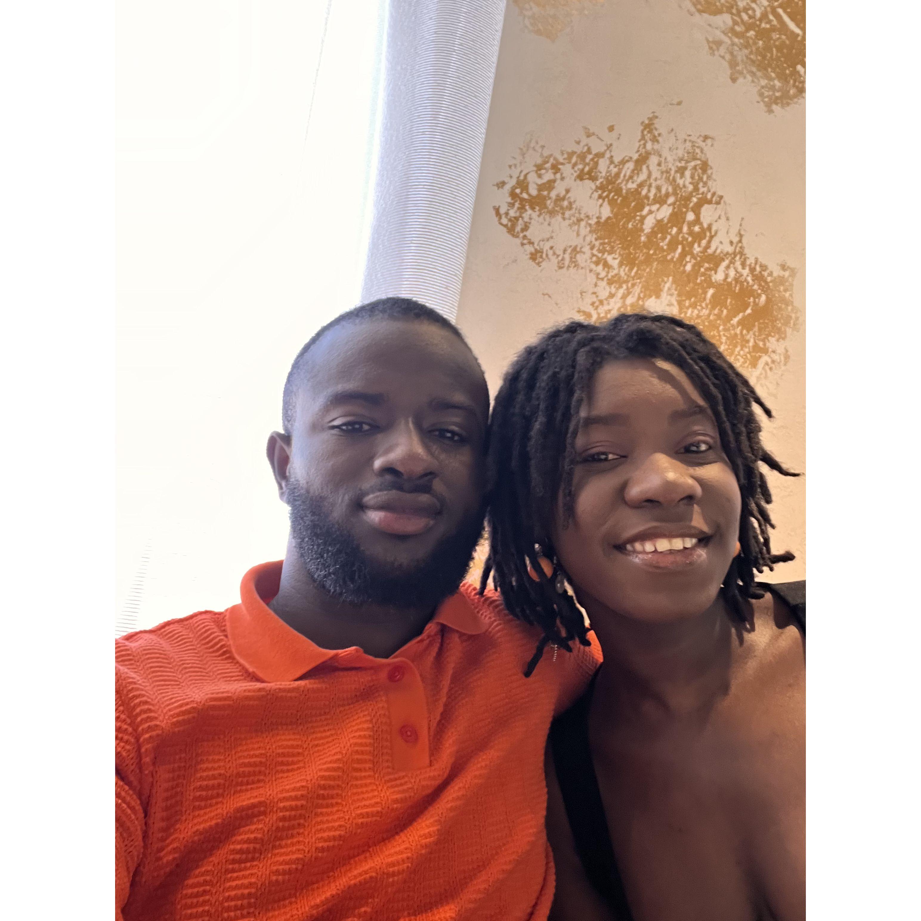 celebrating Ayo's birthday together for the first time