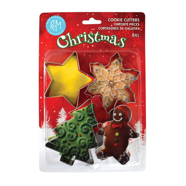 R&M International 4 Piece Christmas Cookie Cutter Set