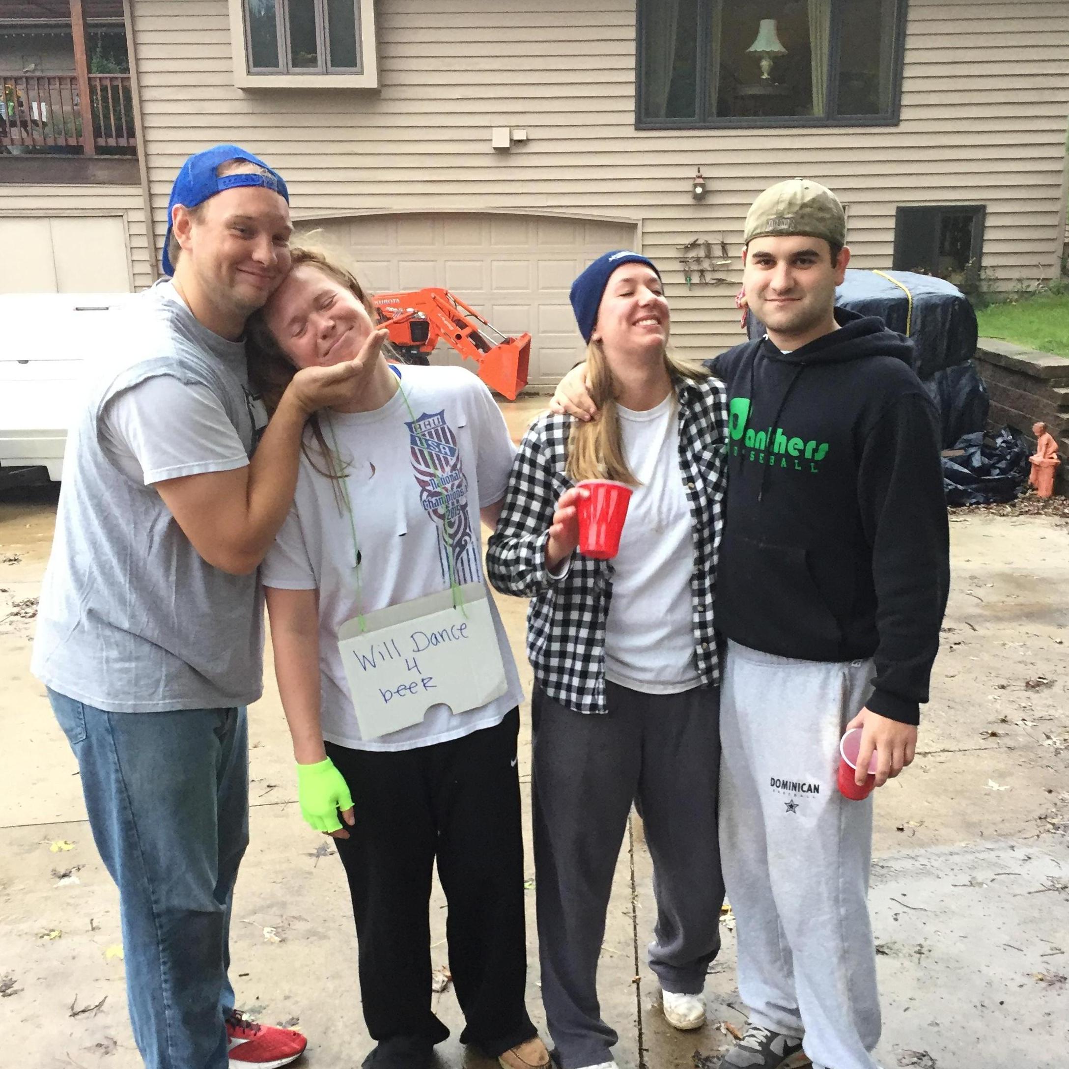 Our first beer olympics together... Where we dominated! Go Homeless Dating Site!
