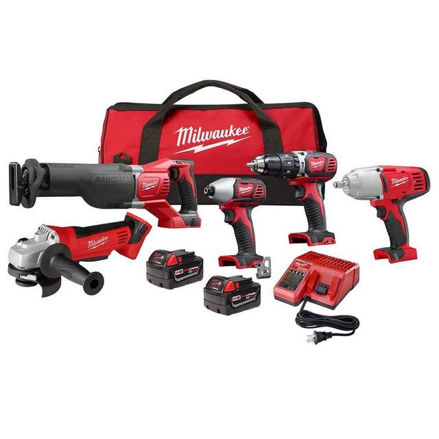 M18 18V Lithium-Ion Cordless Combo Tool Kit (5-Tool) with Two 3.0 Ah Batteries, Charger and Tool Bag