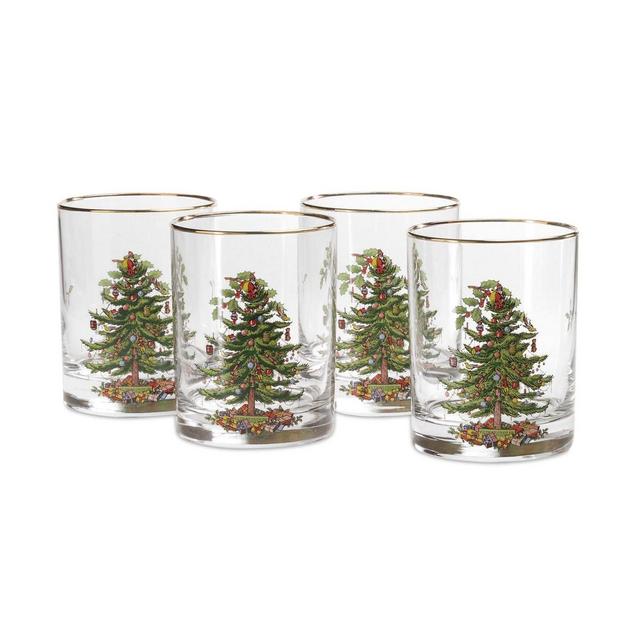 Spode Christmas Tree DOF Glasses, Set of 4 - 14 oz.