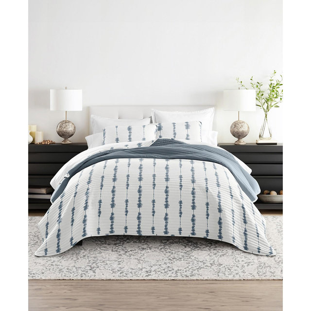 ienjoy Home Shibori Reversible 3-Pc. Lightweight Quilt Set, King/California King
