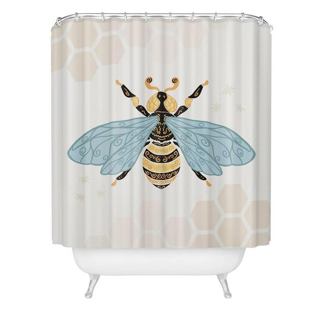 Bee and Honey Comb Shower Curtain - Deny Designs