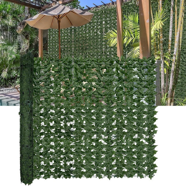 DOPGIB Artificial Ivy Privacy Fence Screen,140" by 60" (58.5 SQFT) UV-Anti Faux Hedge Fence and Fake Ivy Vine Leaf Wall Panels for Indoor&Outdoor Green Backdrop, Garden Greenery Decor