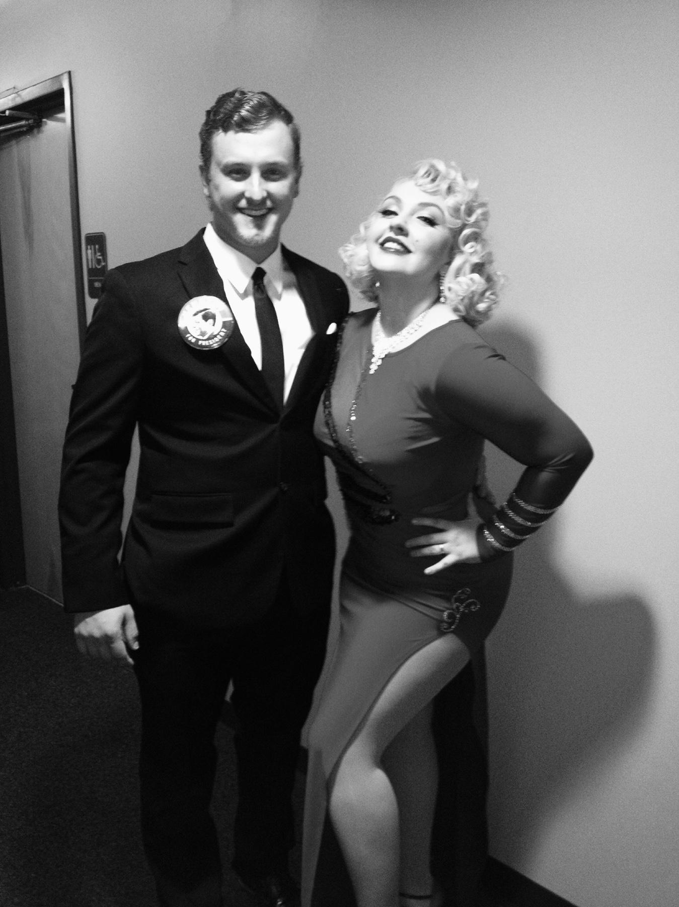 Marilyn and JFK on their way to the Ursinus Senior Halloween Party!