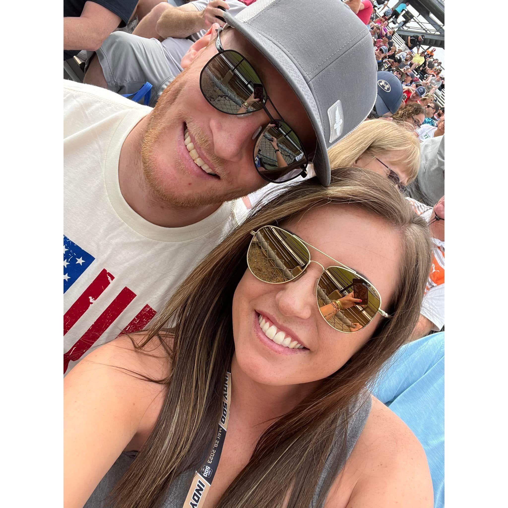 Our second Indy 500 together! Fast cars and cold beer is how we like it!