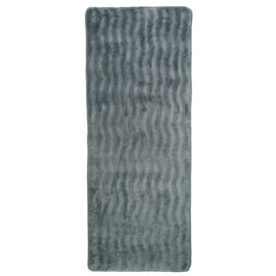 Wave Memory Foam Extra Long Bath Rug Mat Gray - Yorkshire Home