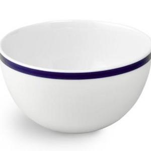 Brasserie Blue-Banded Porcelain Cereal Bowls, Set of 4