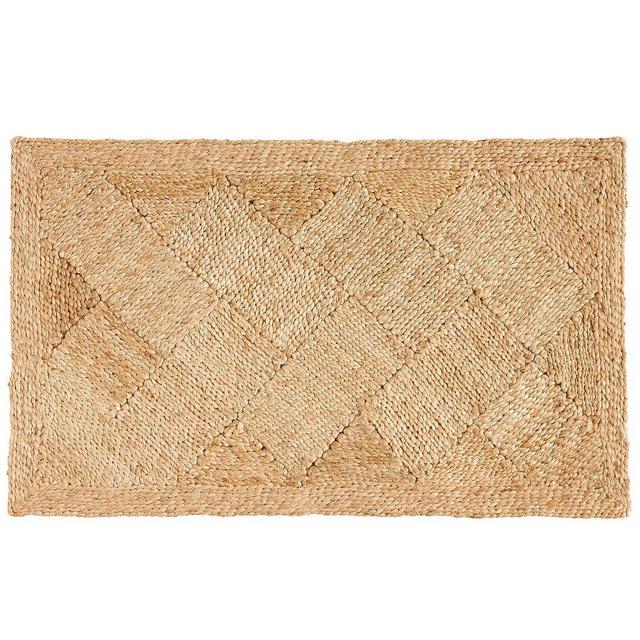 Salvino Diamond Jute Doormat, 22" x 36", Natural