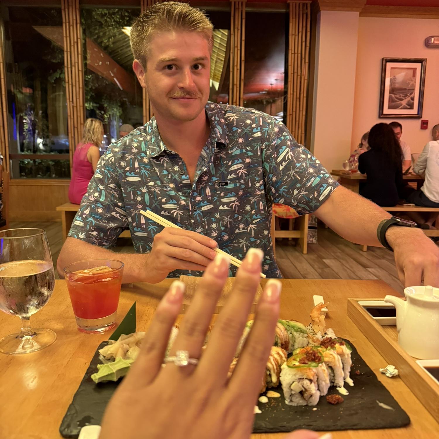 Sushi the night after our engagement :)