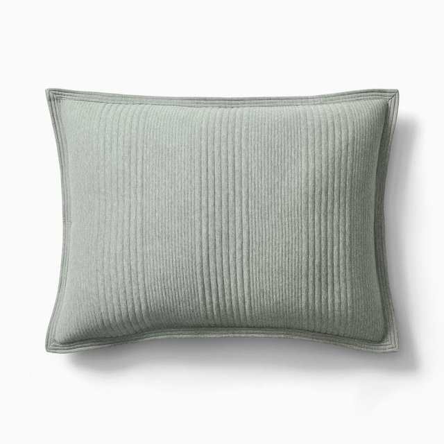 Jersey Linear King Sham, Vetiver Green
