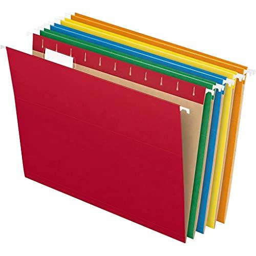 Pendaflex Hanging File Folders, Letter Size, Assorted Colors, 1/5-Cut Adjustable Tabs, 25 Per Box (81663)