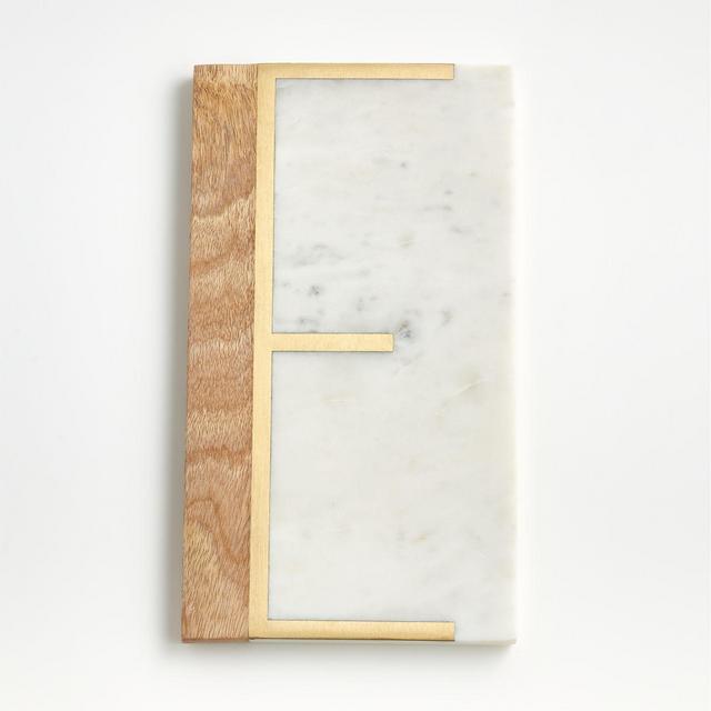 "E" Monogrammed Serving Board