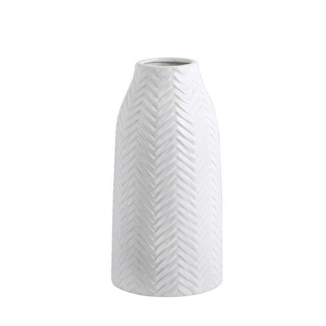 Ceramic Vases,White Ceramic Vase,Vase Pottery Vase Handmade Cute Flower Vase for Home Decor (Large)