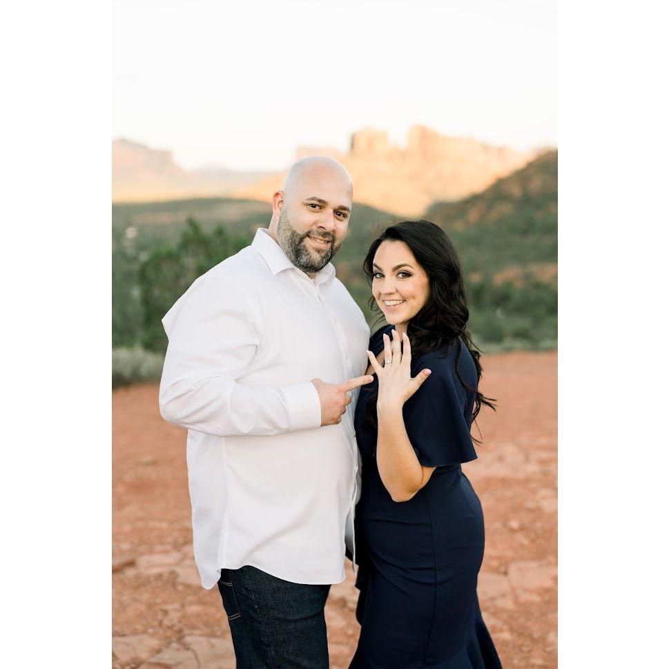 Engagement Photos in Sedona, showing off the ring!
