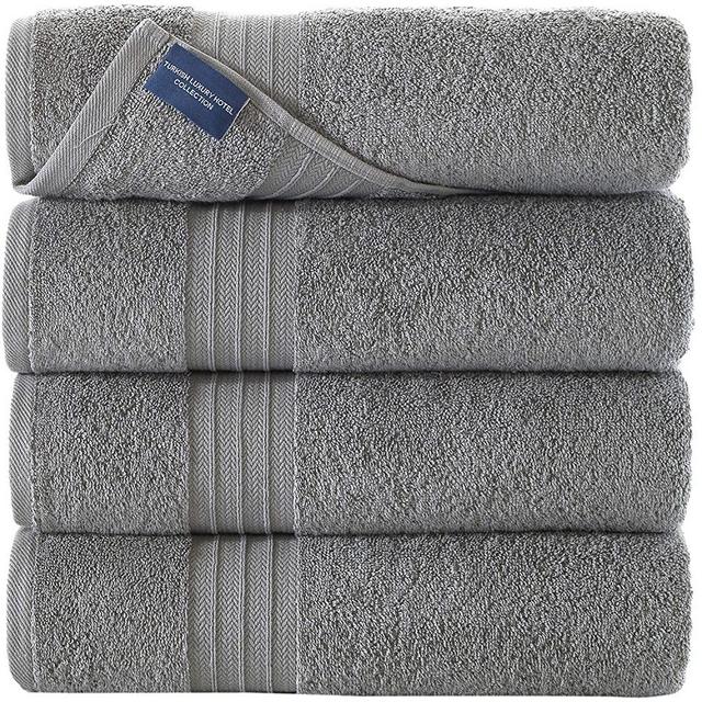 Qute Home Sky Blue Bath Towels - Set of 4 - Bosporus Collection