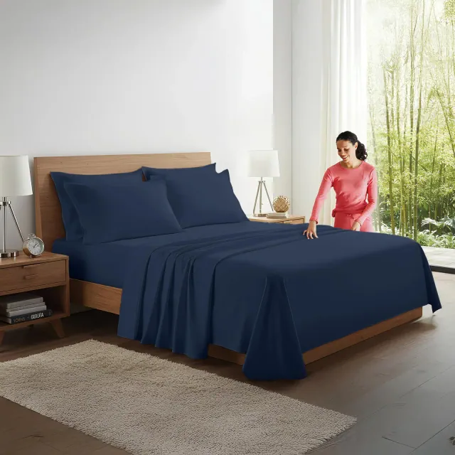 100% Organic Bamboo Viscose Sheets Set, 300 Thread Count, 4-pc Set, Luxury Cooling Sheets, Deep Pockets, California King Size