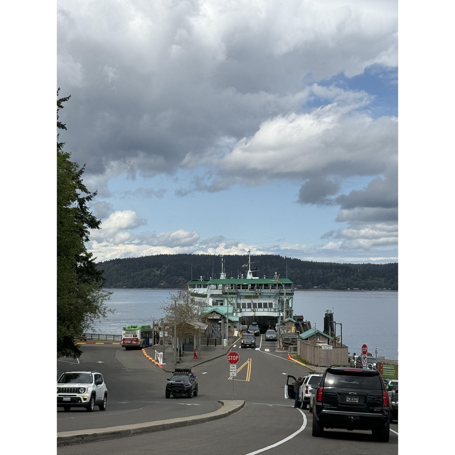 View of the ferry at Defiance Point Terminal