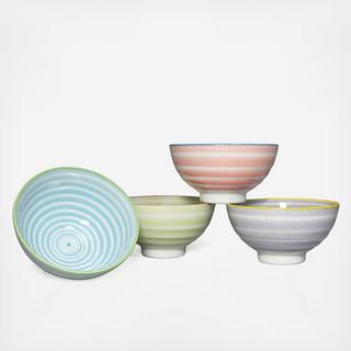 Sendan Colors Rice Bowl 4-Piece Set
