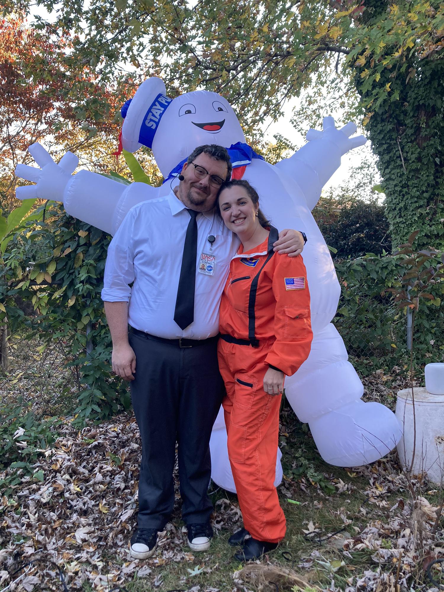 One of our first social events together was a Halloween party! Allie went as an astronaut and Topher went as Ground/Moral Support. 😍