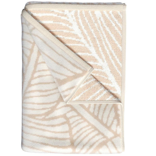 Great Bay Home 100% Cotton Oversized Beach Towel - 36" x 68" Pool Towels - Absorbent, Quick Dry, Ultra-Soft Large Towel (Dark Tan/Ivory Thin Palm)