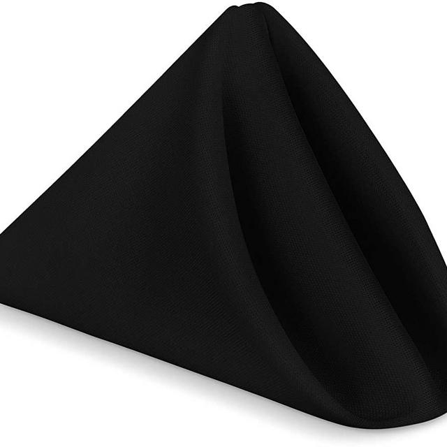 Utopia Home [24 Pack] Cloth Napkins 17 by 17 Inches, 100% Polyester Black Dinner Napkins with Hemmed Edges, Washable Napkins Ideal for Parties, Weddings and Dinners